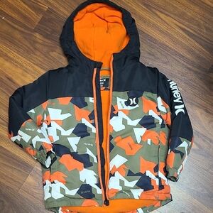 Hurley Kids Camo Jacket - Black and Orange
